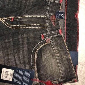 True Religion jeans size 34 black grey and red